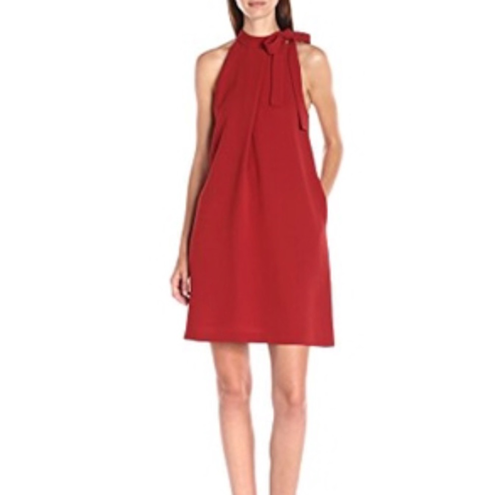 NWT Theory Espere red halter neck dress, size 4